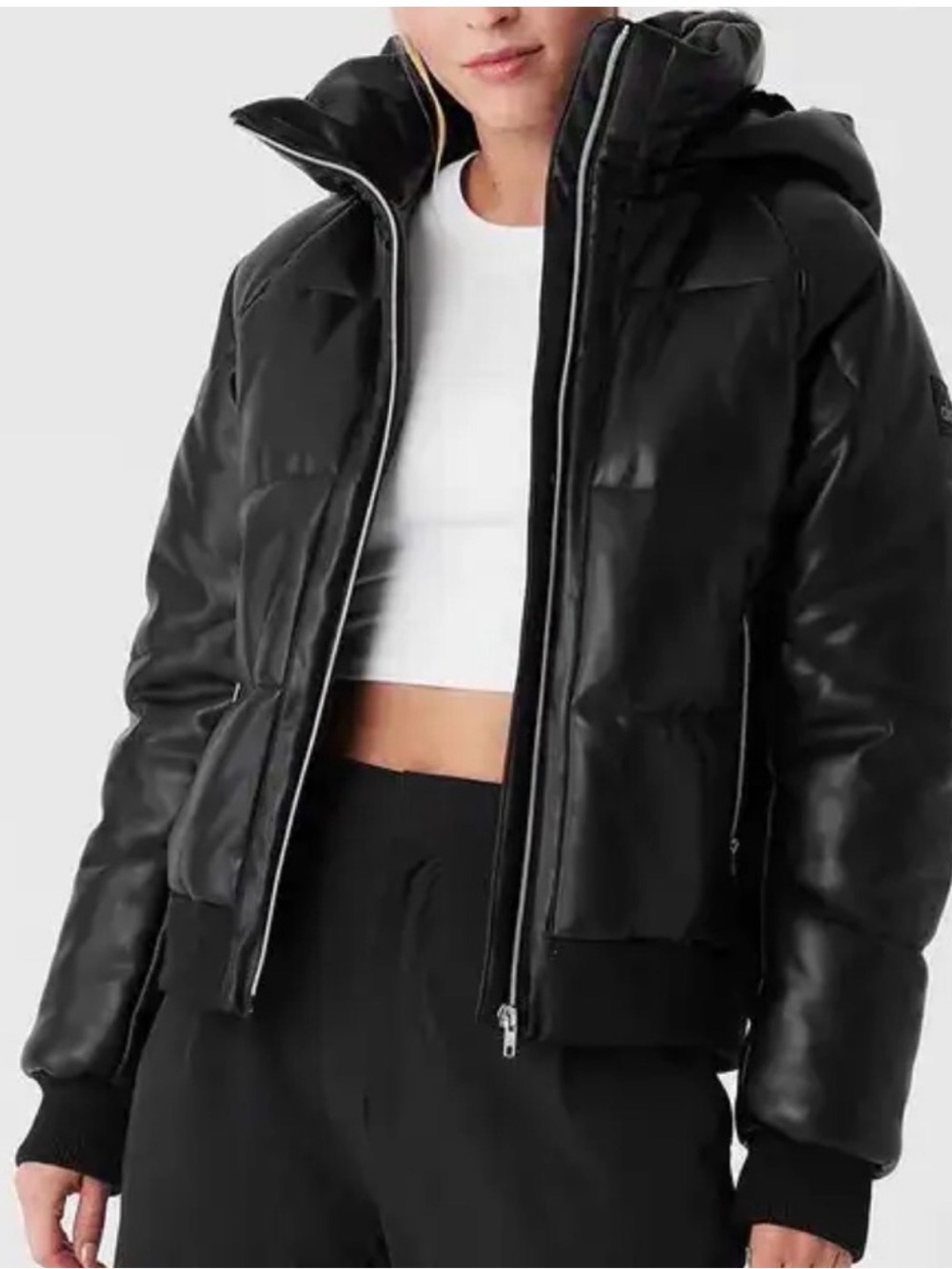 ALO Yoga Women's Black Hooded Puffer Jacket